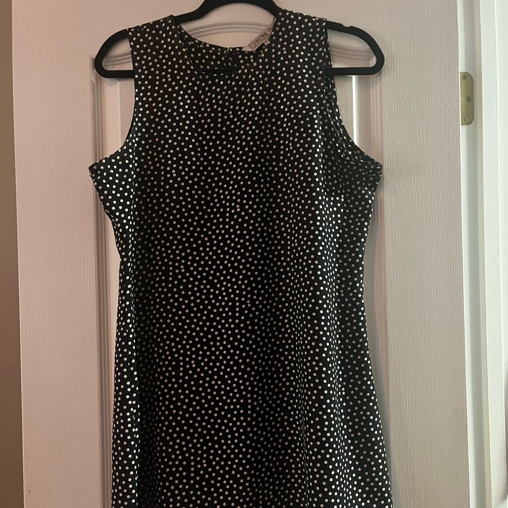 Christine Parker b&w polka dot midi dress size L (but fits like a medium)